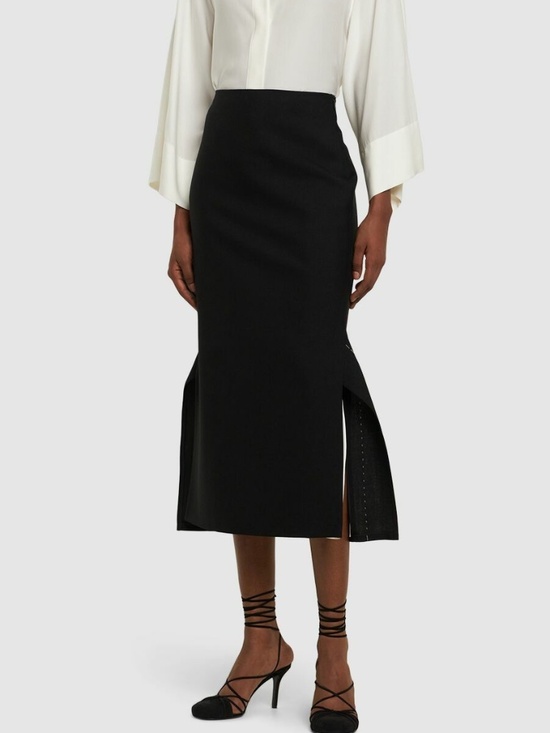 The Row Dresses & Skirts - THE ROW Patillon topstitched wool and mohair-blend midi skirt - size 2 - NWT